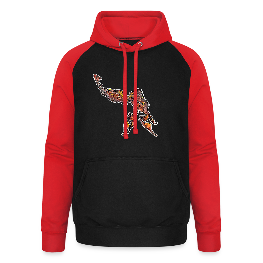 Unisex Baseball Hoodie Phyllocrania paradoxa male - Schwarz/Rot