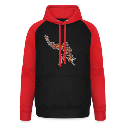 Unisex Baseball Hoodie Phyllocrania paradoxa male - Schwarz/Rot