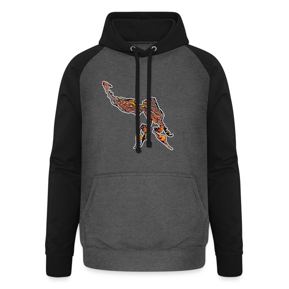 Unisex Baseball Hoodie Phyllocrania paradoxa male - Graphit/Schwarz
