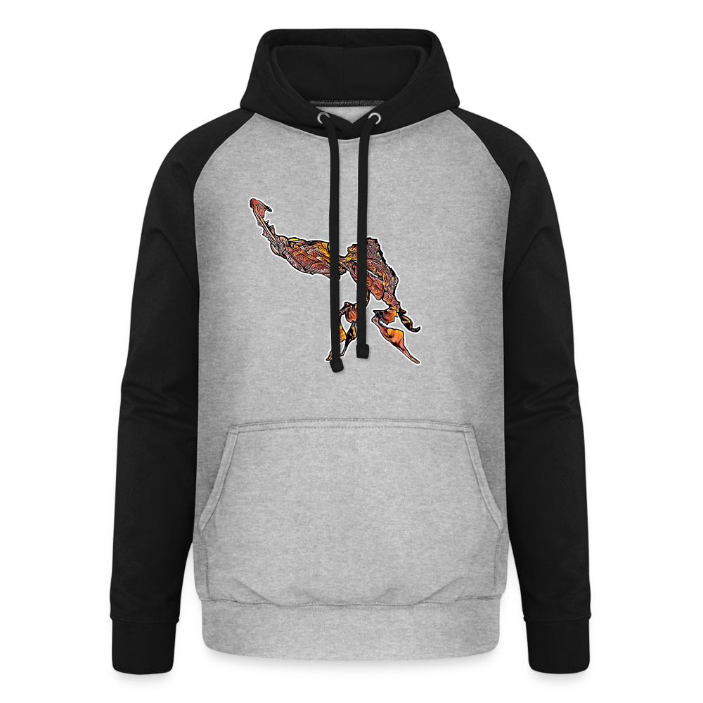 Unisex Baseball Hoodie Phyllocrania paradoxa male - Grau meliert/Schwarz