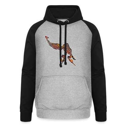 Unisex Baseball Hoodie Phyllocrania paradoxa male - Grau meliert/Schwarz