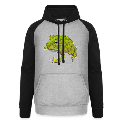 Unisex Baseball Hoodie Ceratophrys cranwelli Peppermint Blue - Grau meliert/Schwarz