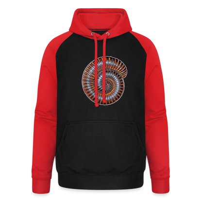 Unisex Baseball Hoodie Archispirostreptus gigas - Schwarz/Rot