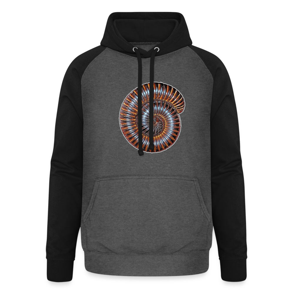 Unisex Baseball Hoodie Archispirostreptus gigas - Graphit/Schwarz