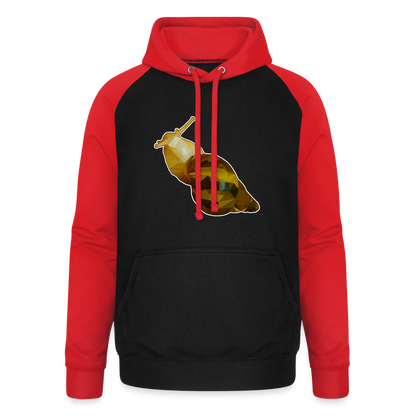 Unisex Baseball Hoodie Achatina reticulata Low Poly - Schwarz/Rot