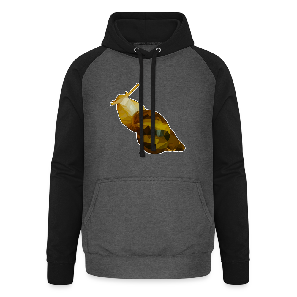 Unisex Baseball Hoodie Achatina reticulata Low Poly - Graphit/Schwarz