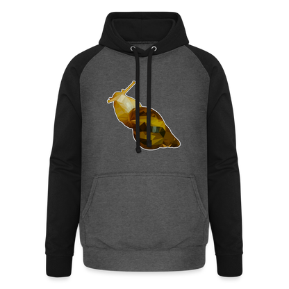 Unisex Baseball Hoodie Achatina reticulata Low Poly - Graphit/Schwarz