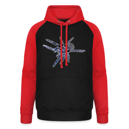 Unisex Baseball Hoodie Pterinopelma sazimai - Schwarz/Rot