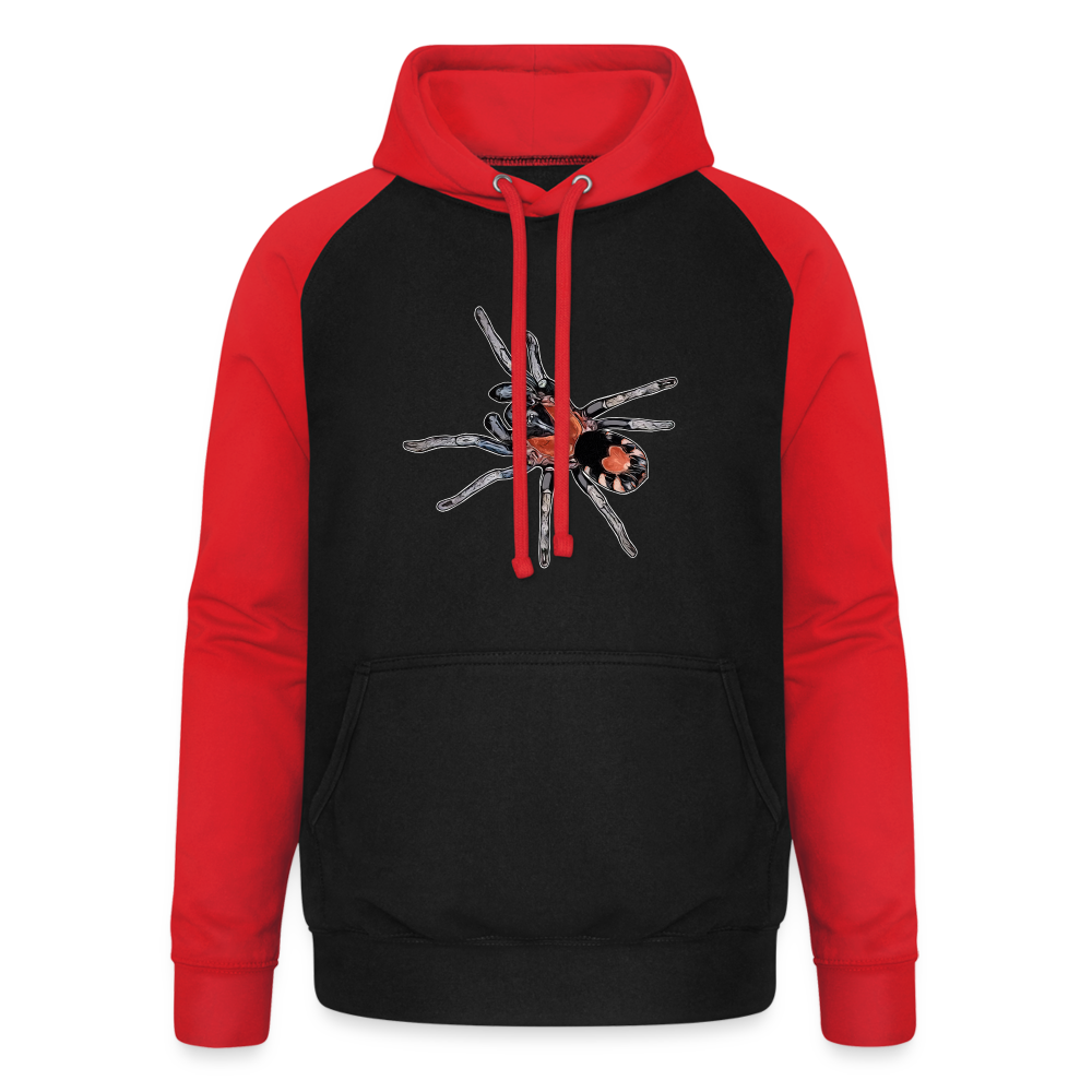 Unisex Baseball Hoodie Cyriocosmus elegans - Schwarz/Rot
