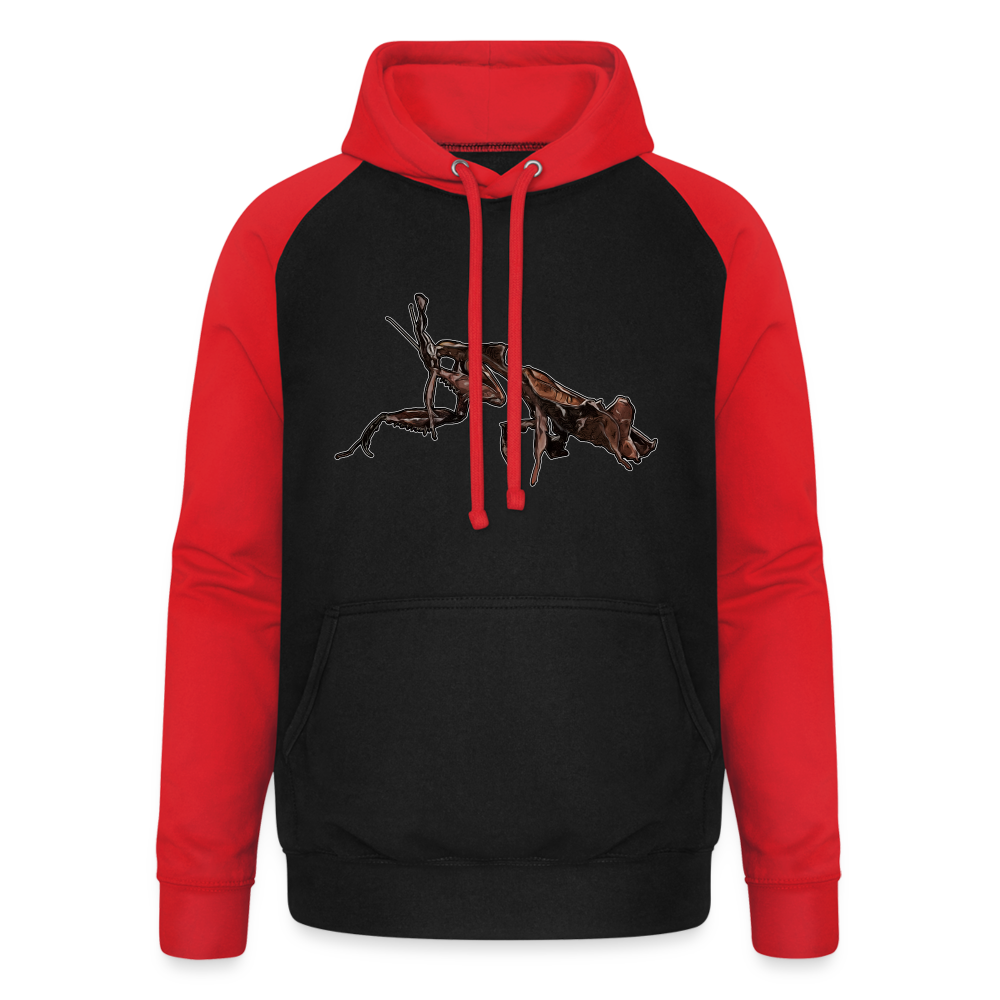 Unisex Baseball Hoodie Phyllocrania paradoxa female 2 - Schwarz/Rot