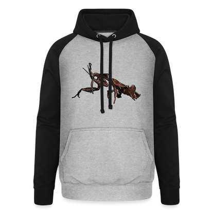 Unisex Baseball Hoodie Phyllocrania paradoxa female 2 - Grau meliert/Schwarz