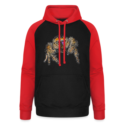 Unisex Baseball Hoodie Phidippus regius Everglades female - Schwarz/Rot