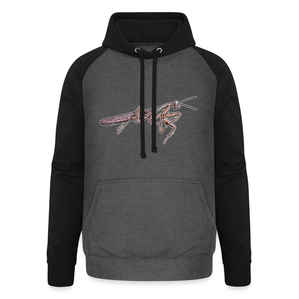 Unisex Baseball Hoodie Rhombodera kirbyi male - Graphit/Schwarz