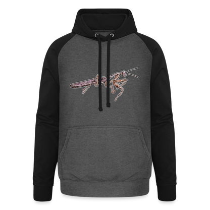 Unisex Baseball Hoodie Rhombodera kirbyi male - Graphit/Schwarz