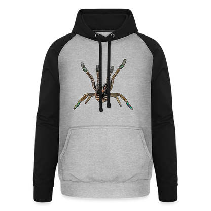 Unisex Baseball Hoodie Pterinochilus murinus tcf - Grau meliert/Schwarz