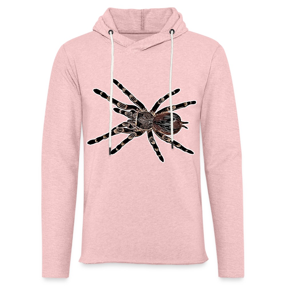 Unisex Kapuzensweatshirt Acanthoscurria geniculata - Rosa-Creme meliert