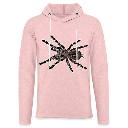 Unisex Kapuzensweatshirt Acanthoscurria geniculata - Rosa-Creme meliert
