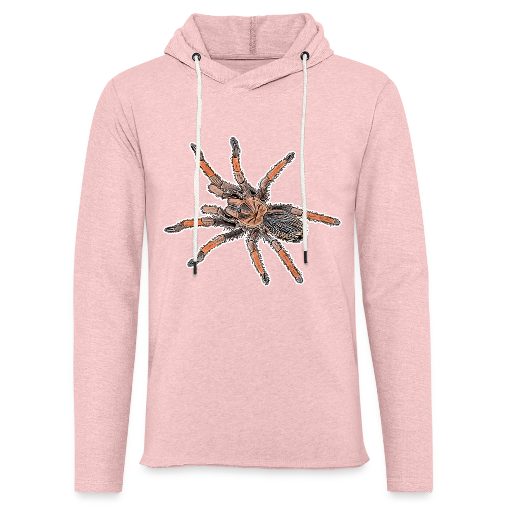 Unisex Kapuzensweatshirt Brachypelma emilia - Rosa-Creme meliert