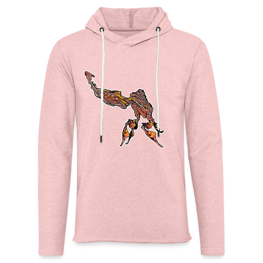 Unisex Kapuzensweatshirt Phyllocrania paradoxa male - Rosa-Creme meliert