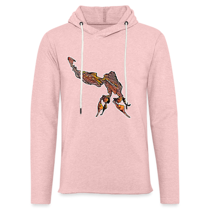 Unisex Kapuzensweatshirt Phyllocrania paradoxa male - Rosa-Creme meliert