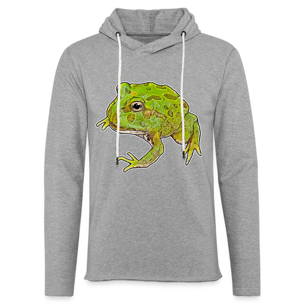Unisex Kapuzensweatshirt Ceratophrys cranwelli Peppermint Blue - Grau meliert