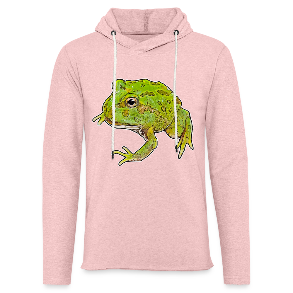 Unisex Kapuzensweatshirt Ceratophrys cranwelli Peppermint Blue - Rosa-Creme meliert