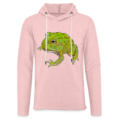 Unisex Kapuzensweatshirt Ceratophrys cranwelli Peppermint Blue - Rosa-Creme meliert