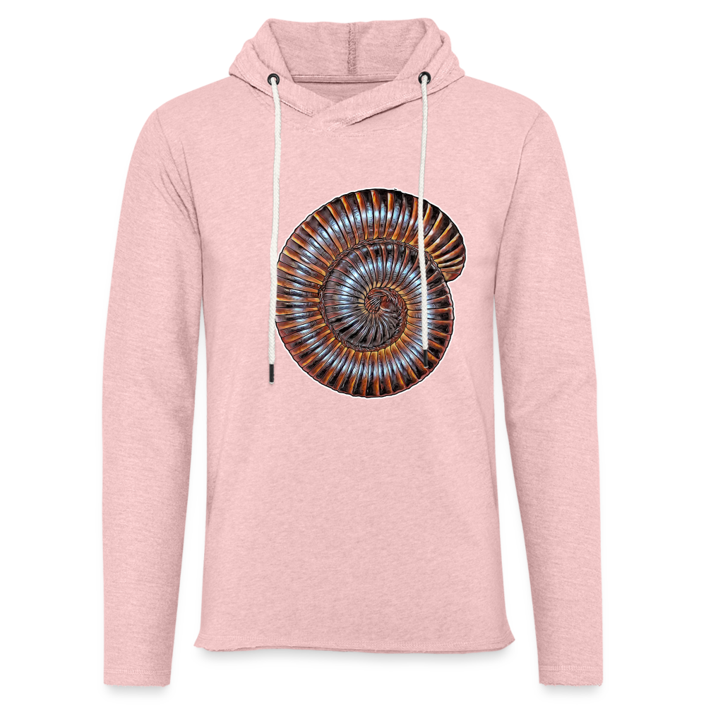 Unisex Kapuzensweatshirt Archispirostreptus gigas - Rosa-Creme meliert