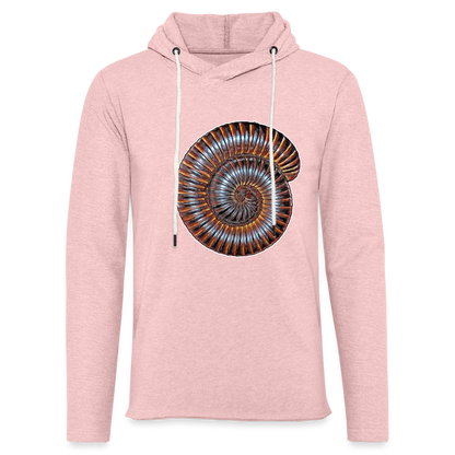 Unisex Kapuzensweatshirt Archispirostreptus gigas - Rosa-Creme meliert