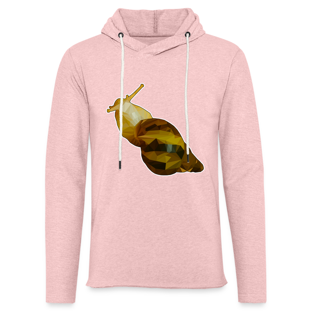 Unisex Kapuzensweatshirt Achatina reticulata Low Poly - Rosa-Creme meliert