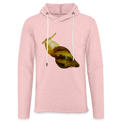 Unisex Kapuzensweatshirt Achatina reticulata Low Poly - Rosa-Creme meliert