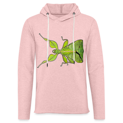 Unisex Kapuzensweatshirt Phyllium philippinicum female - Rosa-Creme meliert