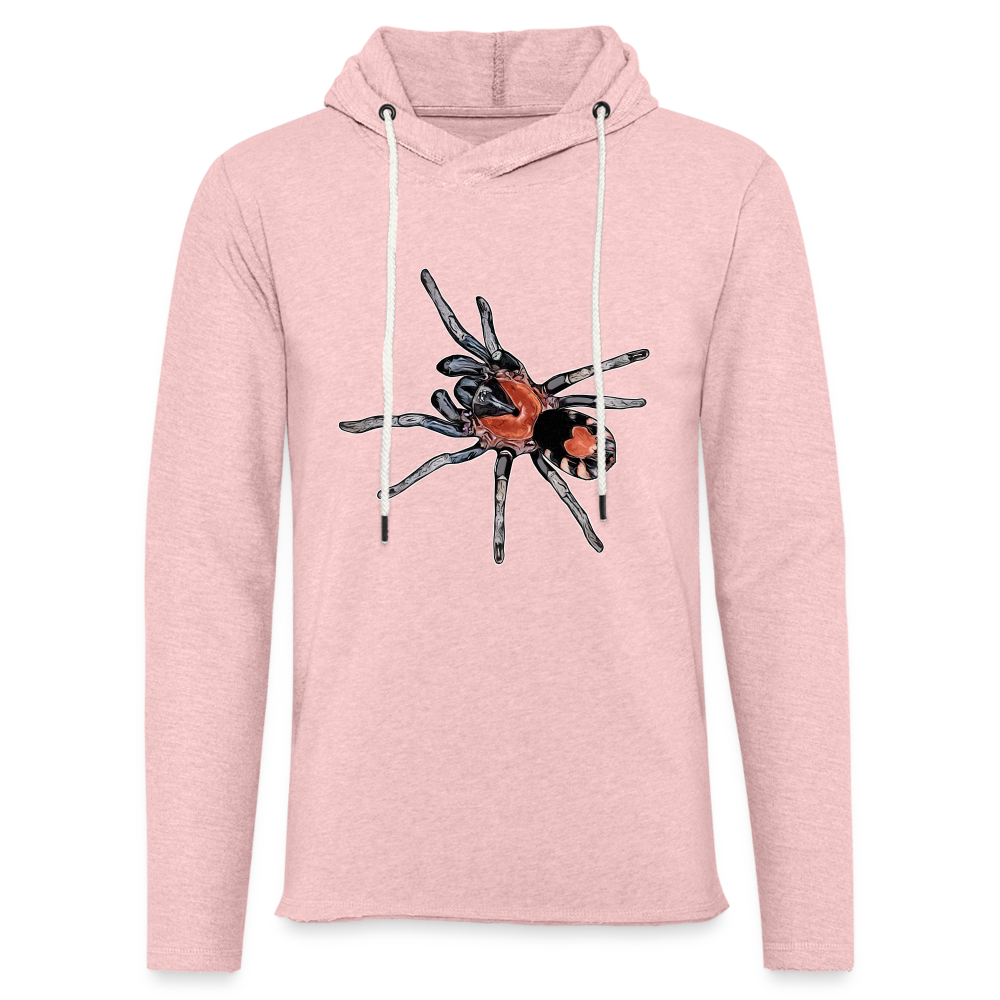 Unisex Kapuzensweatshirt Cyriocosmus elegans - Rosa-Creme meliert