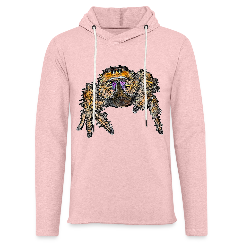 Unisex Kapuzensweatshirt Phidippus regius Everglades female - Rosa-Creme meliert