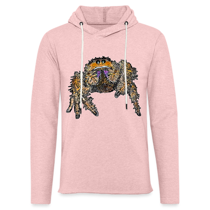 Unisex Kapuzensweatshirt Phidippus regius Everglades female - Rosa-Creme meliert