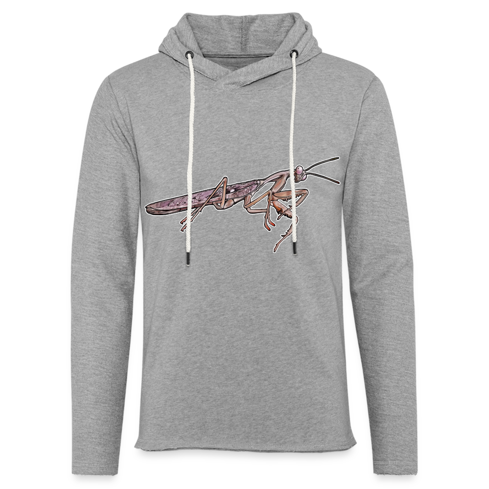 Unisex Kapuzensweatshirt Rhombodera kirbyi male - Grau meliert