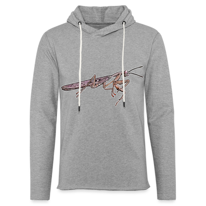 Unisex Kapuzensweatshirt Rhombodera kirbyi male - Grau meliert