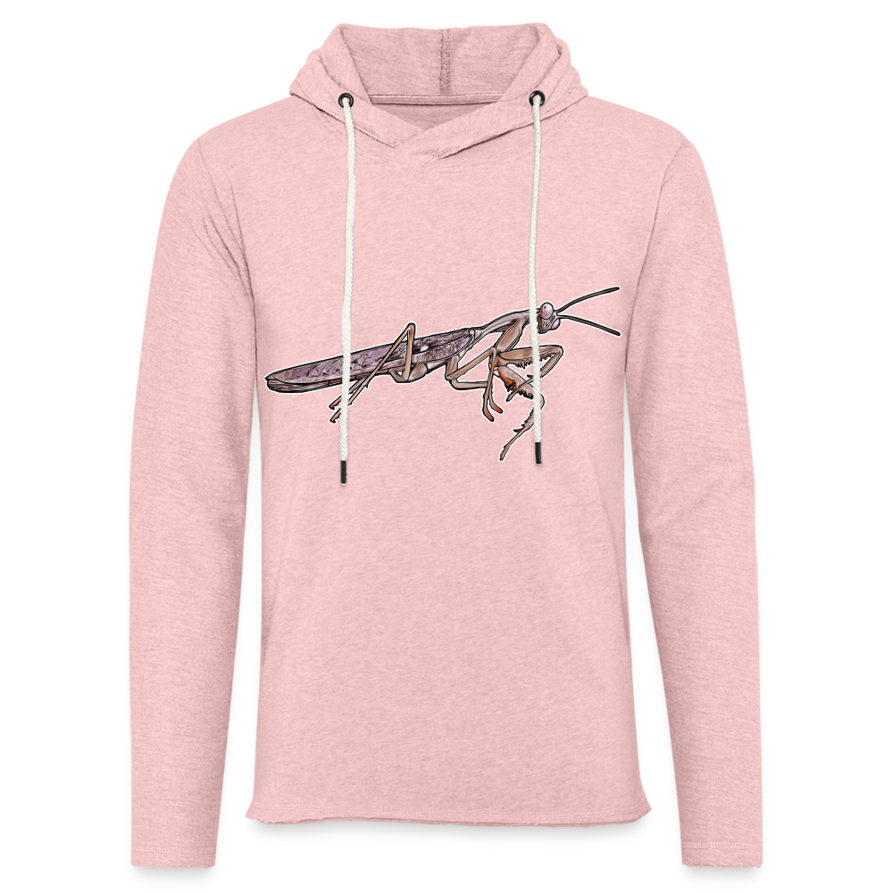 Unisex Kapuzensweatshirt Rhombodera kirbyi male - Rosa-Creme meliert