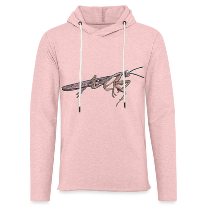 Unisex Kapuzensweatshirt Rhombodera kirbyi male - Rosa-Creme meliert