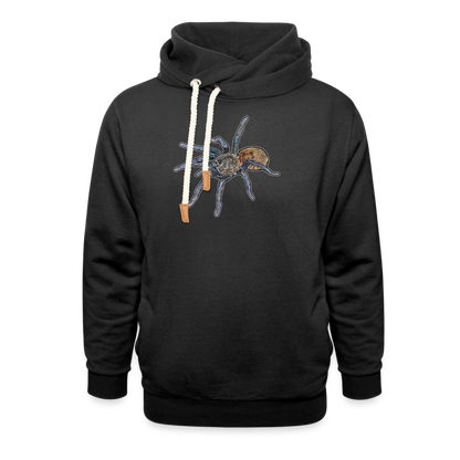 Unisex Schalkragen Hoodie Chromatopelma cyaneopubescens - Schwarz
