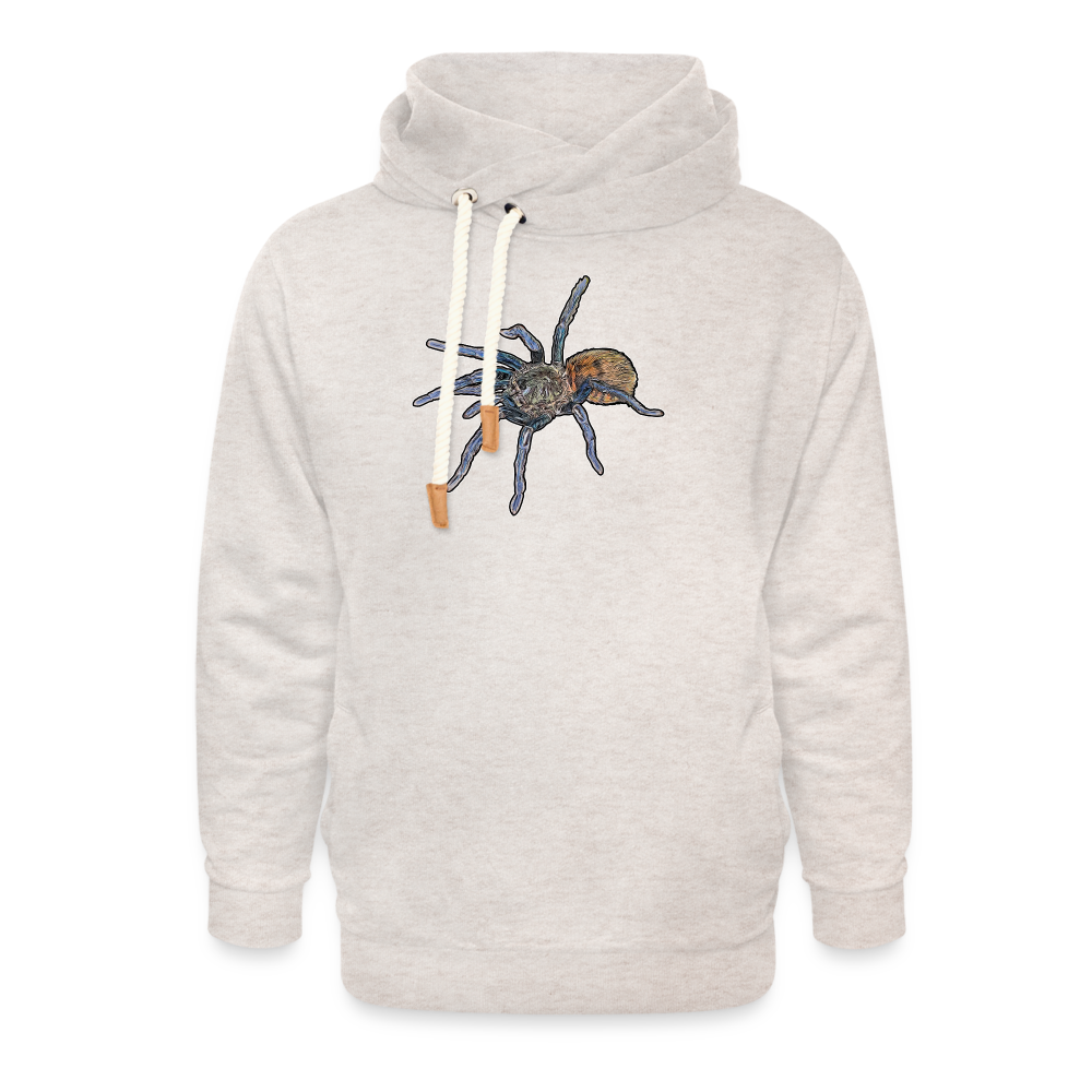 Unisex Schalkragen Hoodie Chromatopelma cyaneopubescens - Beige meliert