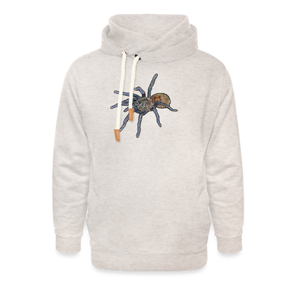 Unisex Schalkragen Hoodie Chromatopelma cyaneopubescens - Beige meliert