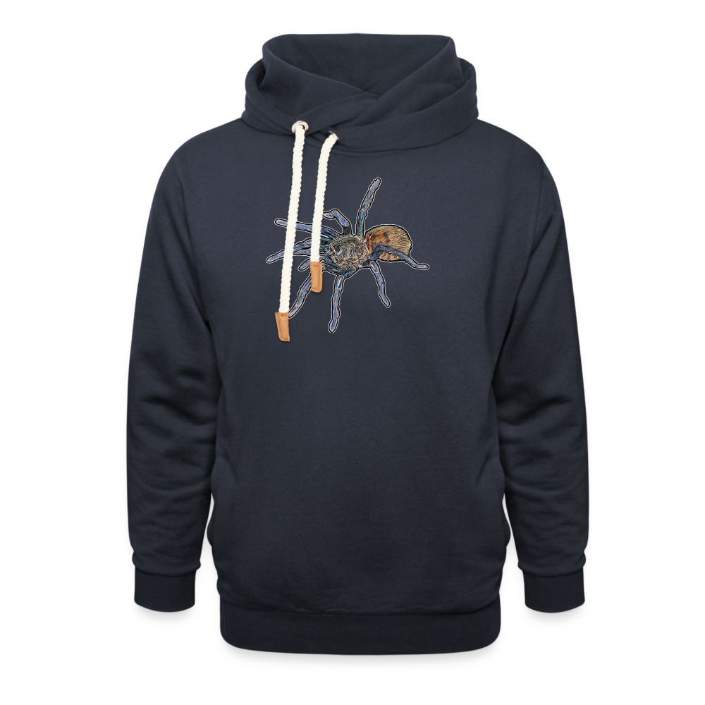 Unisex Schalkragen Hoodie Chromatopelma cyaneopubescens - Navy