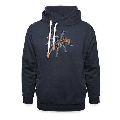 Unisex Schalkragen Hoodie Chromatopelma cyaneopubescens - Navy
