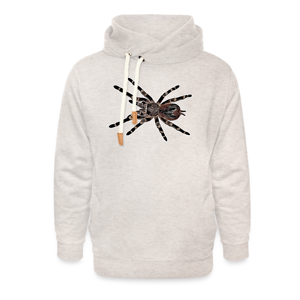 Unisex Schalkragen Hoodie Acanthoscurria geniculata - Beige meliert