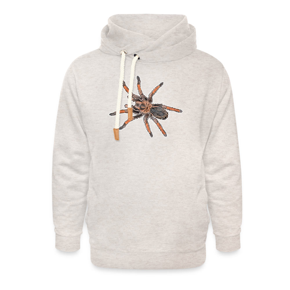 Unisex Schalkragen Hoodie Brachypelma emilia - Beige meliert