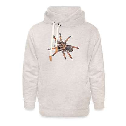 Unisex Schalkragen Hoodie Brachypelma emilia - Beige meliert