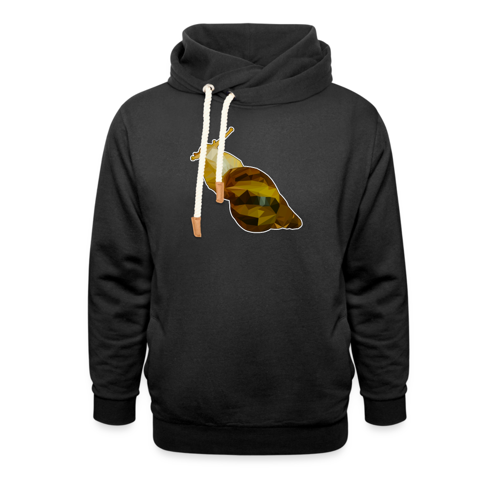 Unisex Schalkragen Hoodie Achatina reticulata Low Poly - Schwarz