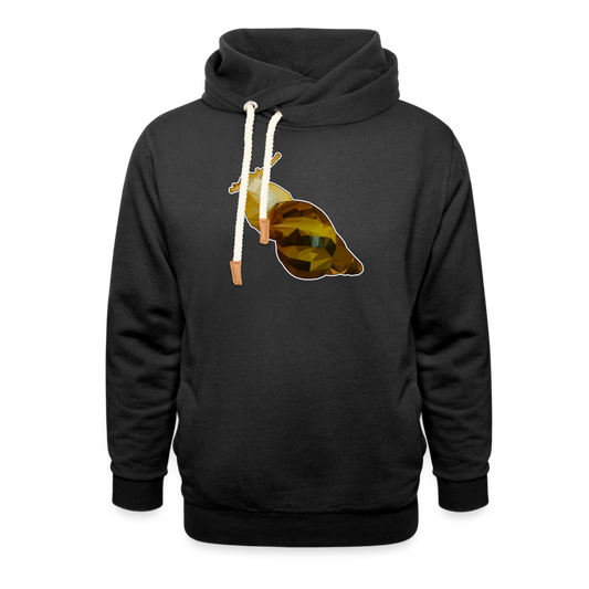 Unisex Schalkragen Hoodie Achatina reticulata Low Poly - Schwarz