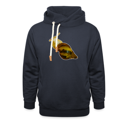 Unisex Schalkragen Hoodie Achatina reticulata Low Poly - Navy